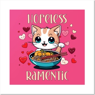 Kawaii kitten hopeless ramentic lover Posters and Art